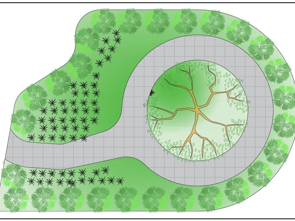 AutoCAD-2022-dibujo-de-un-jardin-con-bloques-gradua-divide